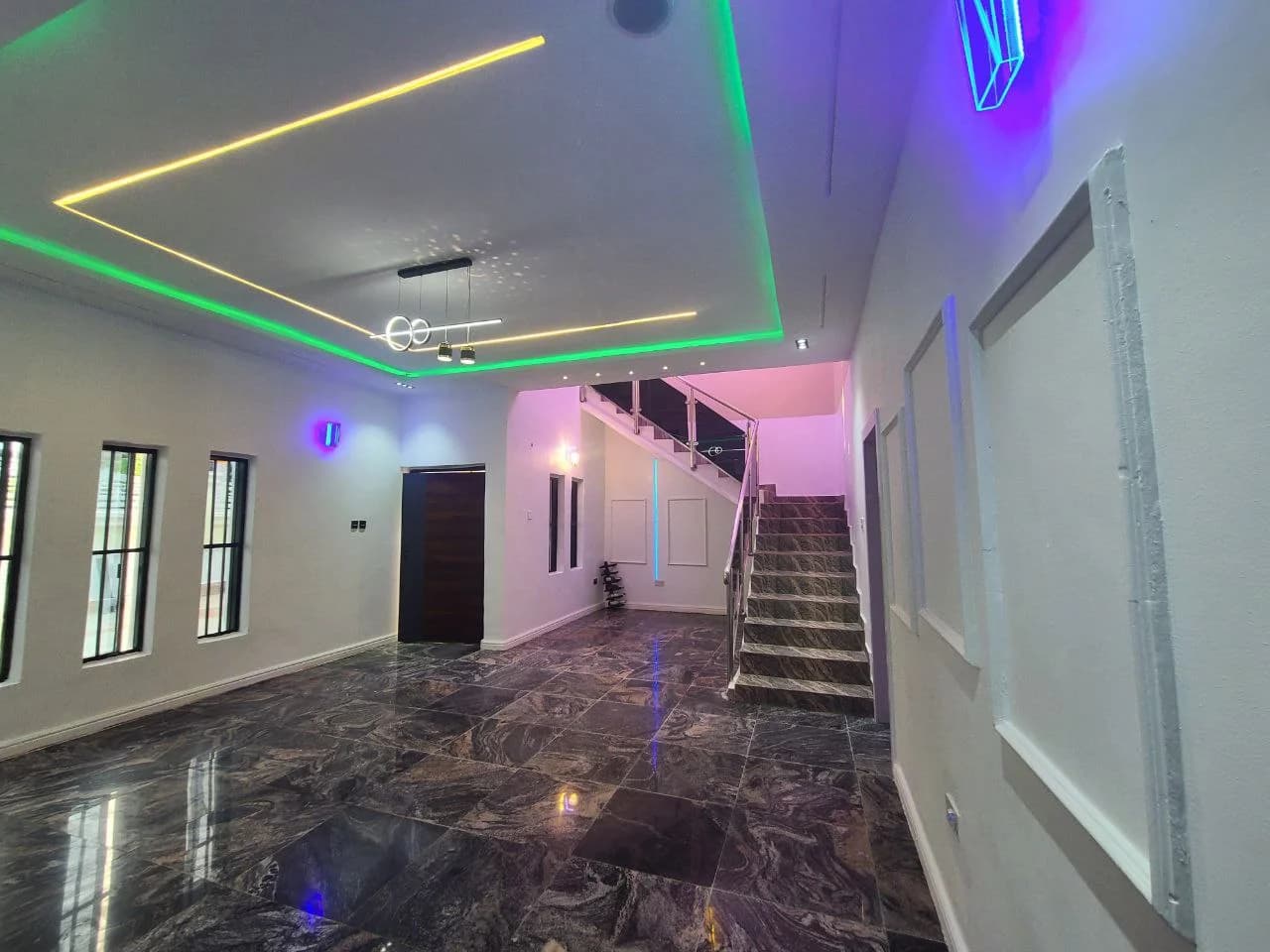 Marble-finished living room at The Signature Terraces